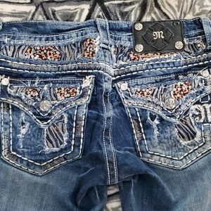 Miss Me Women's Dark Blue Jeans with Sequin Accents